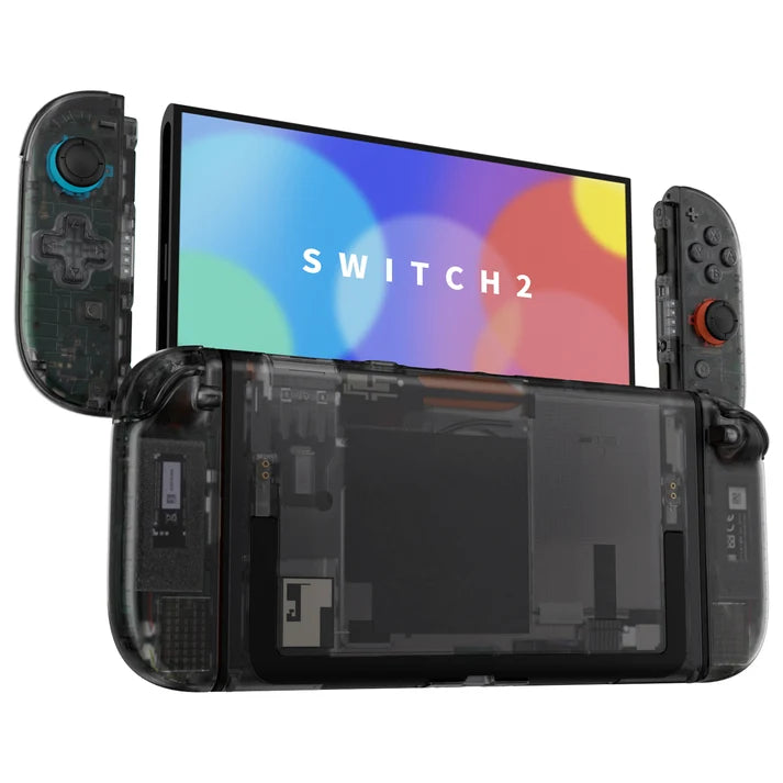 Nintendo Switch 2 with clear slate black Deluxe shell swap